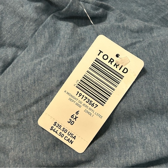 Torrid Classic Fit Signature Jersey Crew Neck Ruffle Shoulder Tee - 6X - Picture 8 of 9